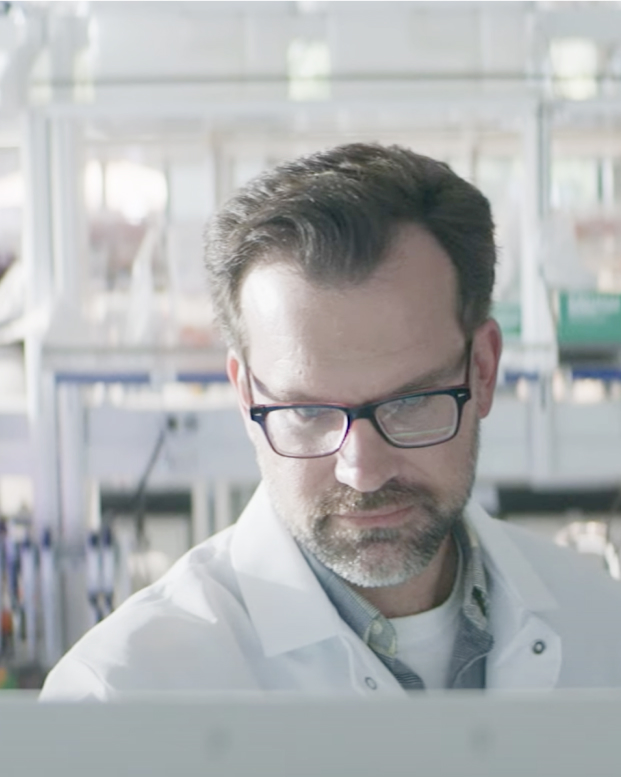 Scientist in clinical laboratory