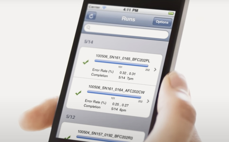 view MiSeq runs from mobile device 